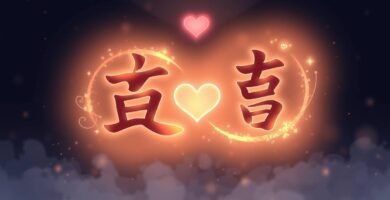 黒い文字と明るい赤い枠で囲まれた 2 つの名前の画像。中央にはハートがあり、背景にはハートの付いた雲が描かれています。